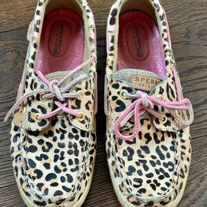 Sperry Women’s Top Sider Leopard Calf Hair  7M